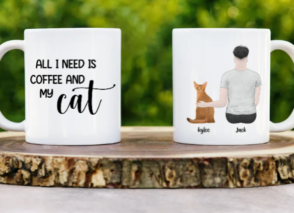 All I Need Is My Coffee And My Cat - Customizable Mug