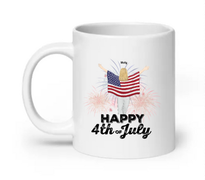 Happy 4th of July - Flag Holder - Customizable Mug