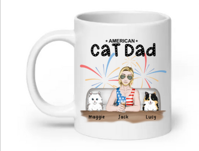 American Cat Dad - Customizable Mug