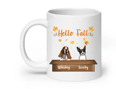 Hello fall - Dogs - Customizable Mug