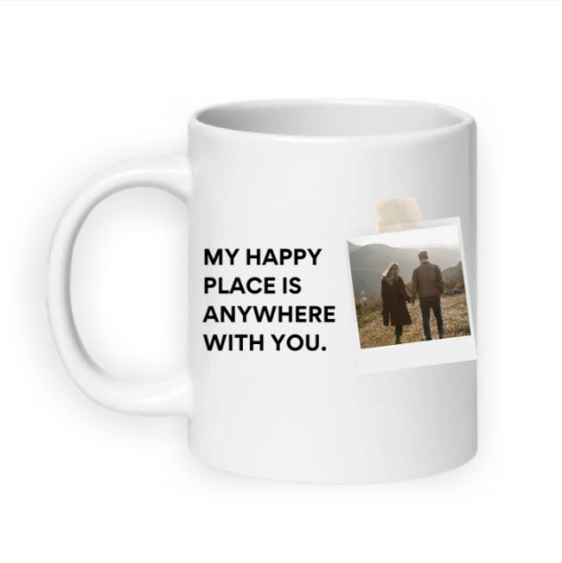 My happy place is with you - Custom Mug